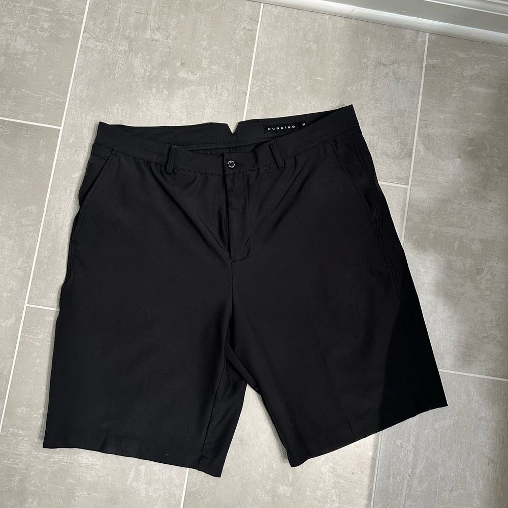 Black Flat Front Shorts with Clean Design